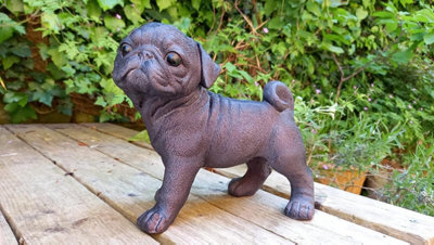 Inspirational Gifting Pug Dog Sculpture Garden Ornament - image 1