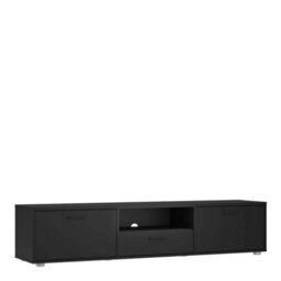 Wyld Haus Nagoya Black Low Media Tv Unit 2 Doors 1 Drawer 1 Shelf - thumbnail 3