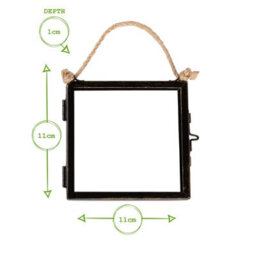 "Nicola Spring 5X Hanging Metal Photo Frames - 4"" X 4"" - Black - Picture Frame Wall Mounted Frame With Rope" - thumbnail 3