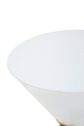 Orsina Distinctive White And Gold Finish Side Table, Geometric Modern Side Table For Livingroom, Compact Side Table - thumbnail 5