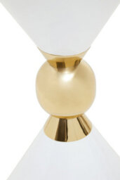 Orsina Distinctive White And Gold Finish Side Table, Geometric Modern Side Table For Livingroom, Compact Side Table - thumbnail 4