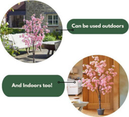 Smart Garden Marco Paul Artificial Pink Cherry Blossom Tree - 140Cm - thumbnail 5