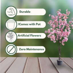 Smart Garden Marco Paul Artificial Pink Cherry Blossom Tree - 140Cm - thumbnail 6