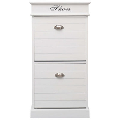 Berkfield Durable Shoe Cabinet White 50X28X98 Cm Paulownia Wood - image 1