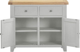 Seconique Windsor 2 Door 2 Drawer Sideboard Grey Oak With Dovetail Joints Fully Assembled - thumbnail 4