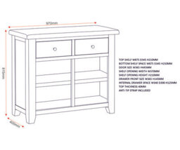Seconique Windsor 2 Door 2 Drawer Sideboard Grey Oak With Dovetail Joints Fully Assembled - thumbnail 7