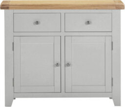 Seconique Windsor 2 Door 2 Drawer Sideboard Grey Oak With Dovetail Joints Fully Assembled - thumbnail 3