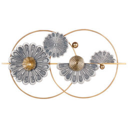 Beliani Wall Decor Flower Promethium Metal 51 Cm Gold - thumbnail 1