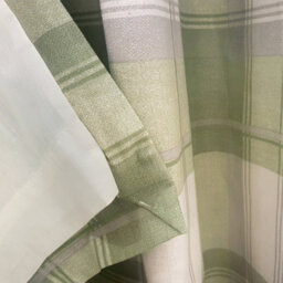 Fusion Balmoral Check Country Checked Pattern Pair Of Green Eyelet Curtains - thumbnail 4