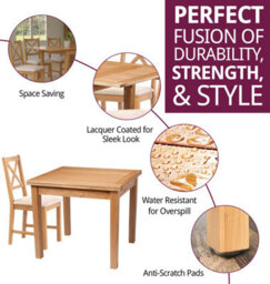 Hallowood Furniture Waverly Small Extending Table With 6 Cross Back Oak Chairs With Beige Fabric Seats - thumbnail 2