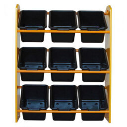 Kidsaw Jcb 9 Bin Storage Unit, Digger Theme, Black Storage Boxes, Kids - thumbnail 2