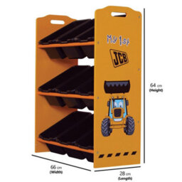 Kidsaw Jcb 9 Bin Storage Unit, Digger Theme, Black Storage Boxes, Kids - thumbnail 4