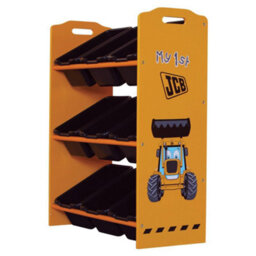 Kidsaw Jcb 9 Bin Storage Unit, Digger Theme, Black Storage Boxes, Kids - thumbnail 3