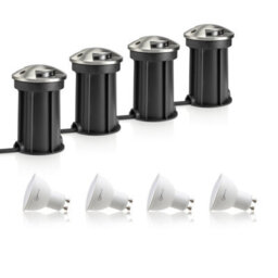 Auraglow Ip67 Anti-Dazzle Stainless Steel Gu10 Deck Light - Cool White - 4 Pack - thumbnail 1