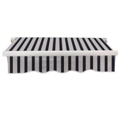 Sundaze 4X3M Garden Awning Replacement Fabric Top Cover Front Valance Blue-White - image 1