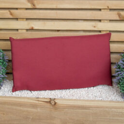 Samuel Alexander Handmade 6 Seater Chunky Rustic Wooden Garden Furniture Set. Table, Chairs & Burgundy Cushions - thumbnail 8