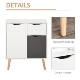 Wyld Haus Suyopa Grey Sideboard 1 Drawer 2 Doors 60W X 30D X 72H Cm - Scandinavian Style - thumbnail 7