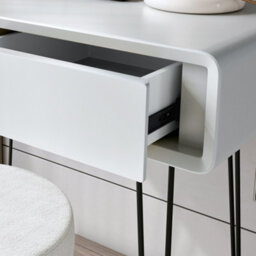 CARME Home Piper White Dressing Table With Zara Led Mirror - thumbnail 4