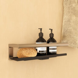 Cosmic Bathroom Shelf, Bathroom Organizer, Matt Silver And Black, Architect S+ Collection - thumbnail 2