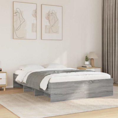 Berkfield Bed Frame Without Mattress Grey Sonoma 140X200 Cm Engineered Wood - image 1