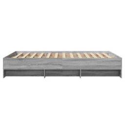 Berkfield Bed Frame Without Mattress Grey Sonoma 140X200 Cm Engineered Wood - thumbnail 6
