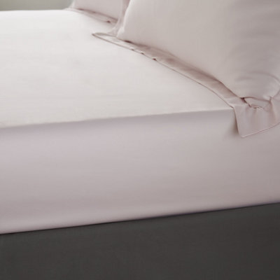 Catherine Lansfield Bedroom Silky Soft Satin Fitted Sheet 30Cm Depth Blush Pink - image 1