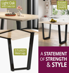Hallowood Furniture Dudley Dinning Table 1.5M With 4 Black Bonded Leather Chairs - thumbnail 4