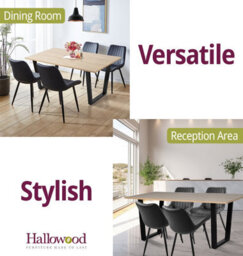 Hallowood Furniture Dudley Dinning Table 1.5M With 4 Black Bonded Leather Chairs - thumbnail 6