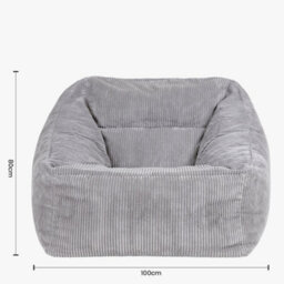 icon Natalia Large Beanbag And Round Footstool Corduroy Light Grey - thumbnail 8