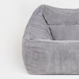 icon Natalia Large Beanbag And Round Footstool Corduroy Light Grey - thumbnail 5