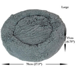 Large Dog Bed Fluffy Donut Cushion In Grey Relaxing Cushion For Dogs,cats And Other Pets Also - thumbnail 2