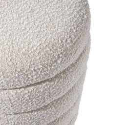 Thehotsale Beige Upholstered Round Storage Ottoman For Bedroom Living Room And Makeup Room - thumbnail 5