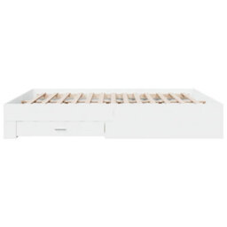 Berkfield Bed Frame With Drawers Without Mattress White 180X200 Cm Super King - thumbnail 5