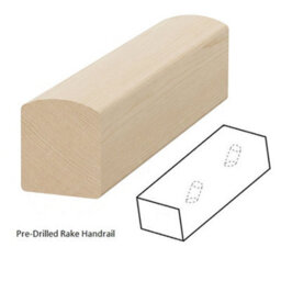 Hemlock Handrail Contemporary 1.2M Rake Drilled For 14mm Metal Spindles Uk Manufactured Traditional Products Ltd - thumbnail 2