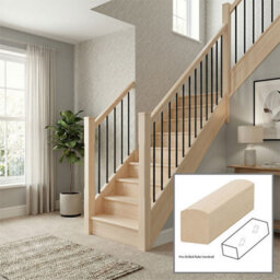 Hemlock Handrail Contemporary 1.2M Rake Drilled For 14mm Metal Spindles Uk Manufactured Traditional Products Ltd - thumbnail 1