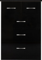 Seconique Nevada 3+2 Drawer Chest In Black Gloss Finish - thumbnail 5
