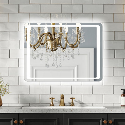 Probaty Bathrooms Led Illuminated Mirror Dimmable 700X500mm,hand Sweep Sensor Switch With Anti-Fog, Backlit Wall Vanity Mirror - image 1