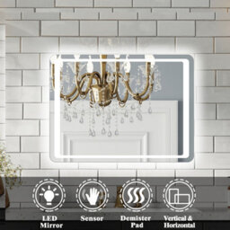 Probaty Bathrooms Led Illuminated Mirror Dimmable 700X500mm,hand Sweep Sensor Switch With Anti-Fog, Backlit Wall Vanity Mirror - thumbnail 2