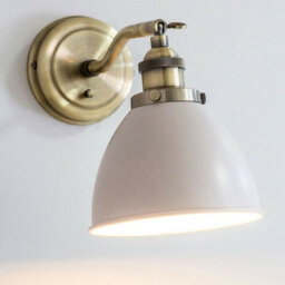 Adjustable Industrial Wall Light Brass & Grey Shade Vintage Arm Lamp Fitting - thumbnail 5