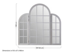 Orsina Flat Wood Grey Finish Mirror - thumbnail 4