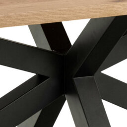 Wyld Haus Perth 220Cm Natural Oak Veneer Rectangular Dining Table With Black Metal Legs - thumbnail 8