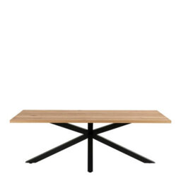 Wyld Haus Perth 220Cm Natural Oak Veneer Rectangular Dining Table With Black Metal Legs - thumbnail 3