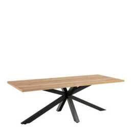Wyld Haus Perth 220Cm Natural Oak Veneer Rectangular Dining Table With Black Metal Legs - thumbnail 2