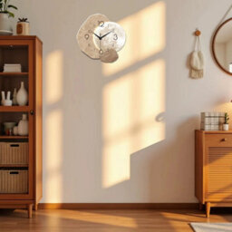 Silent Moon Design Wooden Wall Clock Quartz Movement - thumbnail 4
