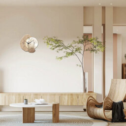 Silent Moon Design Wooden Wall Clock Quartz Movement - thumbnail 2