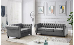 Home Detail Chester 3 Seater Sofa, Grey Velvet - thumbnail 7