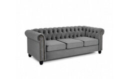Home Detail Chester 3 Seater Sofa, Grey Velvet - thumbnail 2