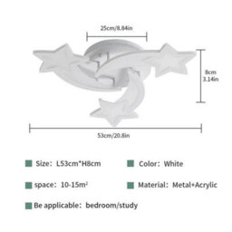 Modern Led Ceiling Light 36W Chandelier 6500K Star Children's Room Kids Bedroom - thumbnail 2