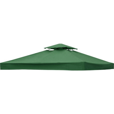 Sundaze 2-Tier Garden Gazebo Top Cover For 3X3M Replacement Canopy Roof Green - image 1