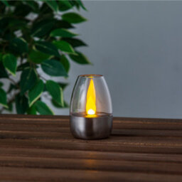 Polished Stainless Steel Effect Modern Solar-Powered Integrated Led Outdoor Decorative Light - thumbnail 1